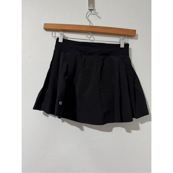 Lululemon side pleat high rise tennis skirt black 4 - Picture 2 of 11